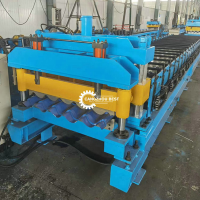 Euro Q 4m / Min Kiremit Rulo Şekillendirme Makinesi Soğuk Renkli Çelik Galvanizli Panel İçin