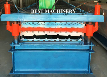 Çift Kat Renkli Kaplamalı Çatı Levha Çelik Profil Rulo Şekillendirme Makinesi