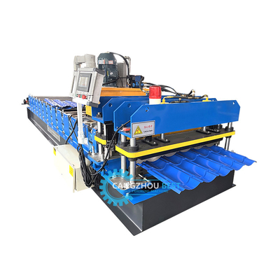 Renkli Çelik 3kw Servo Motor Yüksek Hızlı Zee Çatı Q Tile Roll Forming Machine