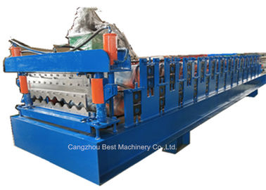 PLC Kontrol Çift Profil Çatı Kaplama Rulo Şekillendirme Makinesi 8-12m / Min Hız üretimi