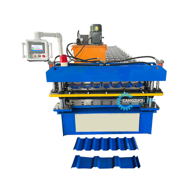 Otomatik 0.25-0.6mm Kalınlığı Çift Katlı Çatı Yaprak Rulo Yapım Makinesi Hızlı Üretim Hızı
