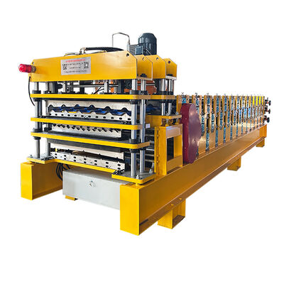 PPGI & GI Çelik Üç Katmanlı Çatı Sacları Rulo Şekillendirme Makinesi Üretim Hattı