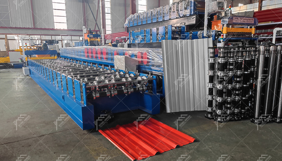 PLC kontrol sistemi ile 3T Hidrolik Kesme Çatı Yaprak Rulo Formasyon Makinesi