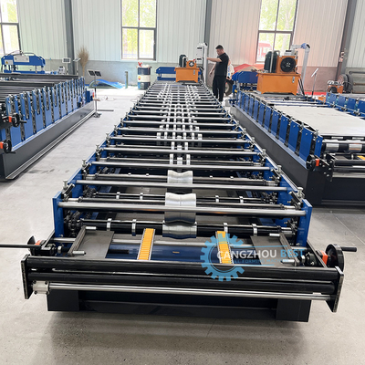 PLC Kontrol Otomatik Kesme Ppgi Çelik Yüksek Kırbaç Çatı Yaprak Soğuk Rulo Formasyon Makinesi Zimbabwe için