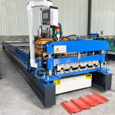 PLC Kontrol Otomatik Kesme Ppgi Çelik Yüksek Kırbaç Çatı Yaprak Soğuk Rulo Formasyon Makinesi Zimbabwe için