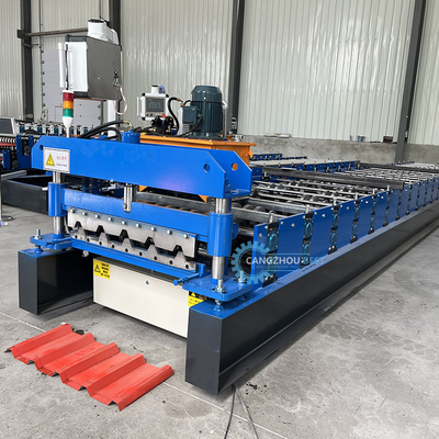 PLC Kontrol Otomatik Kesme Ppgi Çelik Yüksek Kırbaç Çatı Yaprak Soğuk Rulo Formasyon Makinesi Zimbabwe için