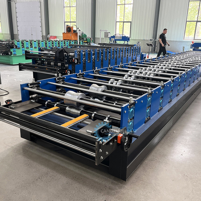 PLC Kontrol Otomatik Kesme Ppgi Çelik Yüksek Kırbaç Çatı Yaprak Soğuk Rulo Formasyon Makinesi Zimbabwe için