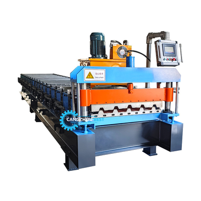Otomatik Kesme Çelik Çatı Çatı Yapısı Kaburga Panel Rulo Formasyon Makinesi