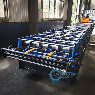 Otomatik Kesme Çelik Çatı Çatı Yapısı Kaburga Panel Rulo Formasyon Makinesi