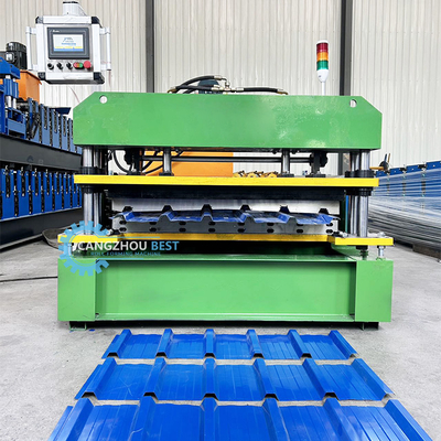 Yüksek Hızlı Kolombiya Popüler Tasarım IBR Trapezoidal Çatı Paneli Yaprak Rulo Yapım Makinesi