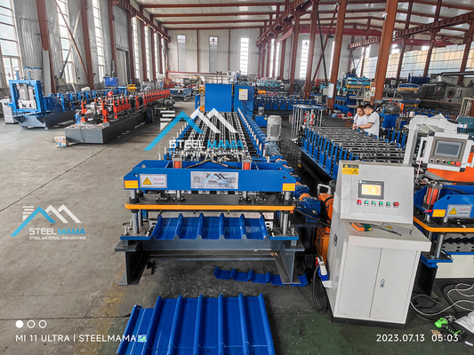 45# Çelik Roller Hidrolik Kesme Çatı Yaprak Rulo Formasyon Makinesi 5.5Kw ile