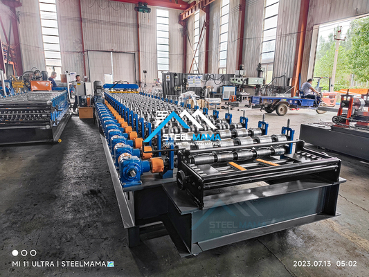 45# Çelik Roller Hidrolik Kesme Çatı Yaprak Rulo Formasyon Makinesi 5.5Kw ile