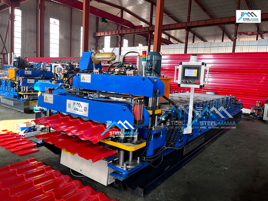 Üretim için PLC Denetimli Çift Profil Çatı Yaprak Rulo Formasyon Makinesi