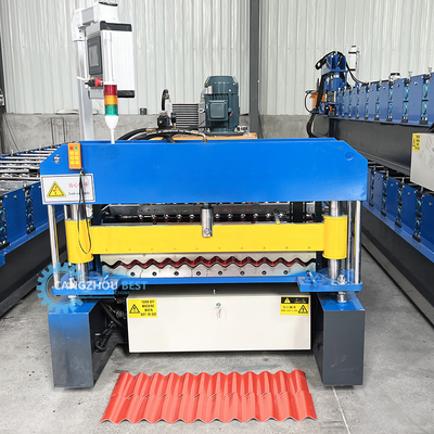PPGI Zincirle İndirilmiş Elektrikli 3KW Gürültülü Profil Çatı Yaprak Rulo Formasyon Makinesi
