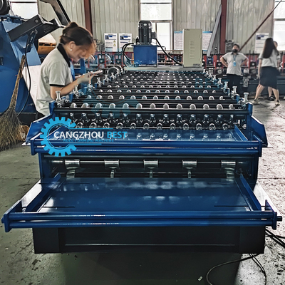 Ev Bina Çift Katmanlı İki Profiller Çatı Sac Rulo Şekillendirme Makinesi