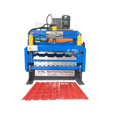 Hidrolik Güç 5.5kw Renkli Çatı Çift Katmanlı IBR Döngülü Tile Roll Forming Makinesi