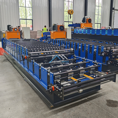 Hidrolik Güç 5.5kw Renkli Çatı Çift Katmanlı IBR Döngülü Tile Roll Forming Makinesi