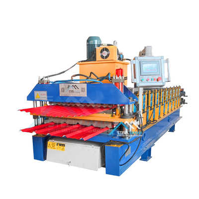 5.5 KW Güçlü ve 15-16 İstasyonlu Çift Katmanlı Çelik Çatı Rulo Formasyon Makinesi