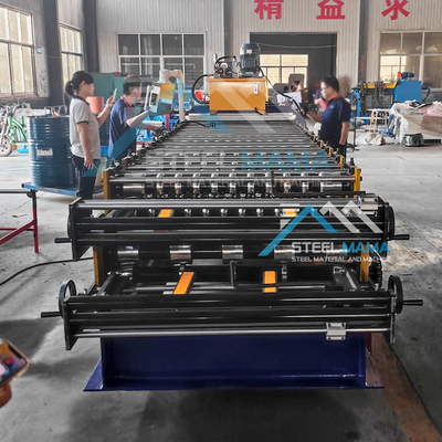 5.5 KW Güçlü ve 15-16 İstasyonlu Çift Katmanlı Çelik Çatı Rulo Formasyon Makinesi