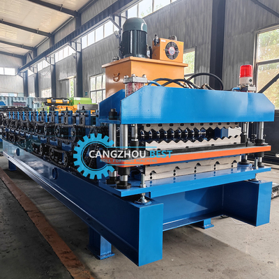 Çift Katmanlı Metal Çatı Yaprağı İki Profilli Tek Ruloda Formasyon Makinesi 5.5 Kw Güç