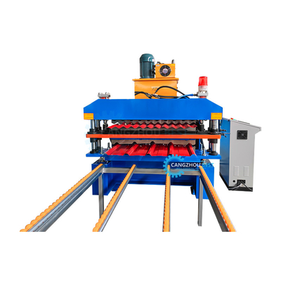 Çift Katmanlı Metal Çatı Yaprağı İki Profilli Tek Ruloda Formasyon Makinesi 5.5 Kw Güç