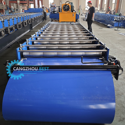Renkli Çelik 3kw Servo Motor Yüksek Hızlı Zee Çatı Q Tile Roll Forming Machine