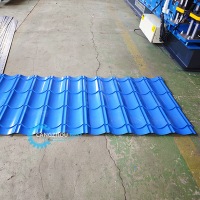 Renkli Çelik 3kw Servo Motor Yüksek Hızlı Zee Çatı Q Tile Roll Forming Machine