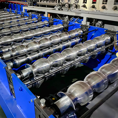 Galvanizli Çelik Hidrolik Kesim Çatı Paneli camlı kiremit rulo şekillendirme makinesi Soğuk