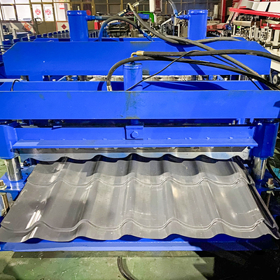 Galvanizli Çelik Hidrolik Kesim Çatı Paneli camlı kiremit rulo şekillendirme makinesi Soğuk