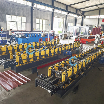 PLC Kontrolü Hidrolik Kalıp Kesme T Profili V Şekli Çit Çelik Yapma Rulo Formasyon Makinesi