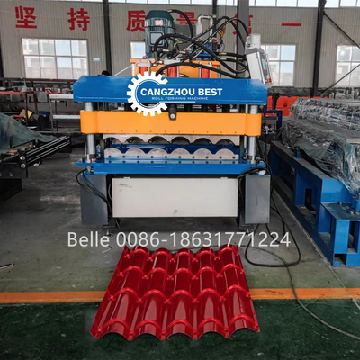Zincir iletim 9-11 Satır Çatı Plakası 300H Çelik Çatı için Roll Forming Makinesi