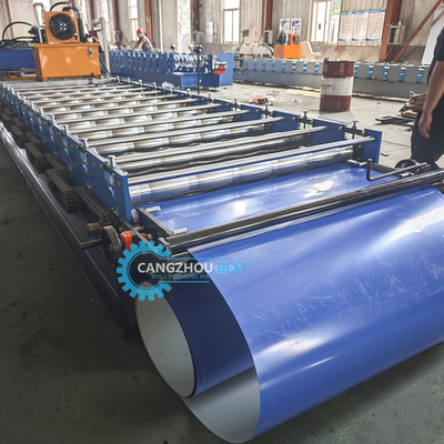 Renkli Çelik PLC Kontrolü Hidrolik Baskı ve Kesme Zee Çatı Plakası Rulo Formasyon Makinesi