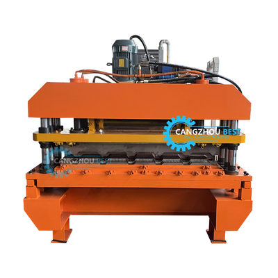 Hidrolik Kesme 5.5kw Güç Renkli Çelik Profili Rusya Tile Roll Forming Machine