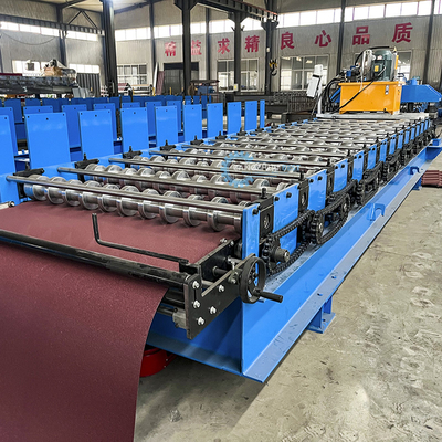 Uzun Sürekli Plaka Çatı Bina 22 Adımlı Roller Çatı Plaka Cr12 Blade ile Roll Forming Makinesi