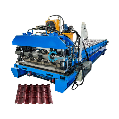 Uzun Sürekli Plaka Çatı Bina 22 Adımlı Roller Çatı Plaka Cr12 Blade ile Roll Forming Makinesi