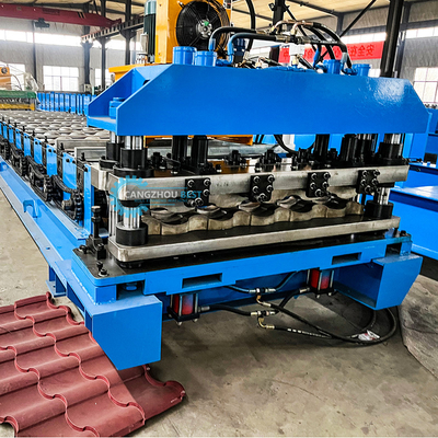 Uzun Sürekli Plaka Çatı Bina 22 Adımlı Roller Çatı Plaka Cr12 Blade ile Roll Forming Makinesi