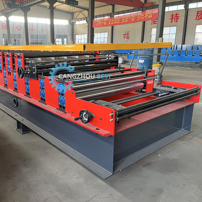 Otomatik olarak PLC Kontrol Çelik Profil Çift Katman Çatı Yaprak Rulo Formasyon Makinesi