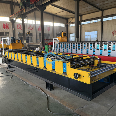 Meksika Tek katmanlı PLC Kontrol Sistemi Çatı Yaprak Rulo Formasyon Makinesi