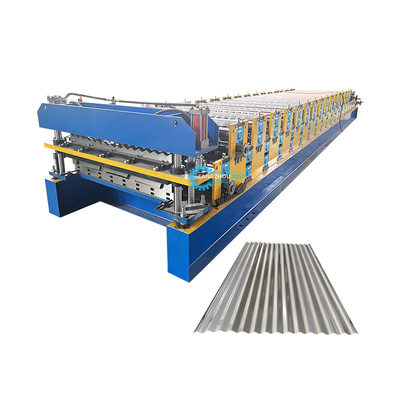 Çelik Tile Delta PLC Kontrolü Çift Katmanlı Rulo Formasyon Makinesi 0.25-0.6mm Malzeme Kalınlığı için