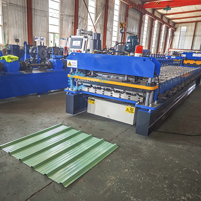 1050mm Galvanizli Çelik Çatı Profili Trapezodial Yaprak Rulo Formasyon Makinesi
