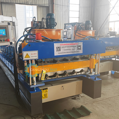 Yüksek kaburga çatı levhası çift katmanlı rulo şekillendirme makinesi otomatik