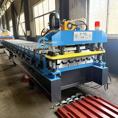 0.3-0.8mm Ibr Metal Çatı Rulo Formasyon Makinesi PLC Kontrol Sistemi ile Kontrol Edilen
