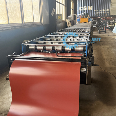 0.3-0.8mm Ibr Metal Çatı Rulo Formasyon Makinesi PLC Kontrol Sistemi ile Kontrol Edilen