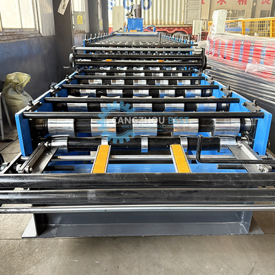 Çelik Profil Galvanizli 686 762 Çift Katmanlı Çatı Yaprakları Soğuk Rulo Formasyon Makinesi