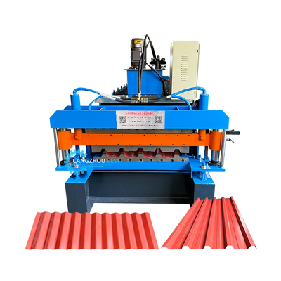 Çelik Profil Galvanizli 686 762 Çift Katmanlı Çatı Yaprakları Soğuk Rulo Formasyon Makinesi