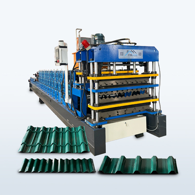0.25-0.6mm Kalınlığı Üç Katmanlı Rulo Yapım Makinesi 5.5Kw Ana Motor Gücü