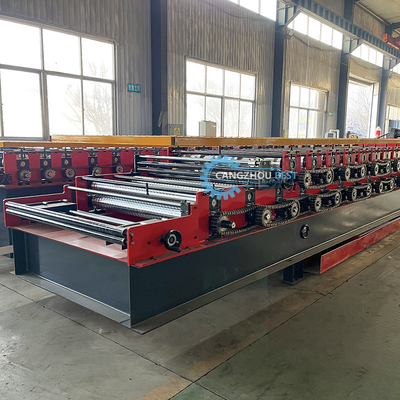 0.25-0.6mm Malzeme Kalınlığı 5.5×1.4×1.5m Çift Katmanlı Kalıplama Makinesi 8-12m/min Kalıplama Hızı