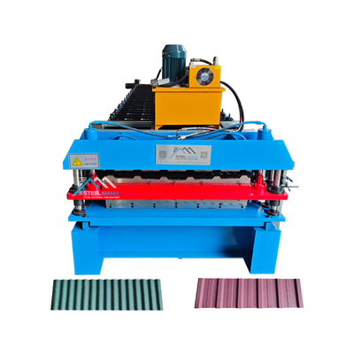 PPGI Çift Katmanlı Rulo Yapım Makinesi 3Kw Ana Motor Gücü Delta Inverter ile