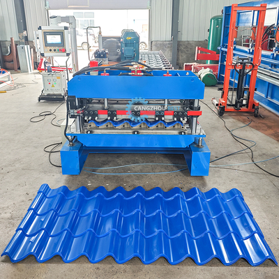 Sırlı Çatı Kiremiti Rulo Şekillendirme Makinesi 3KW PLC Kontrol 8-12m/dak