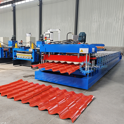 PLC Kontrollü 3KW Otomatik Çatı Kiremiti Rulo Şekillendirme Makinesi